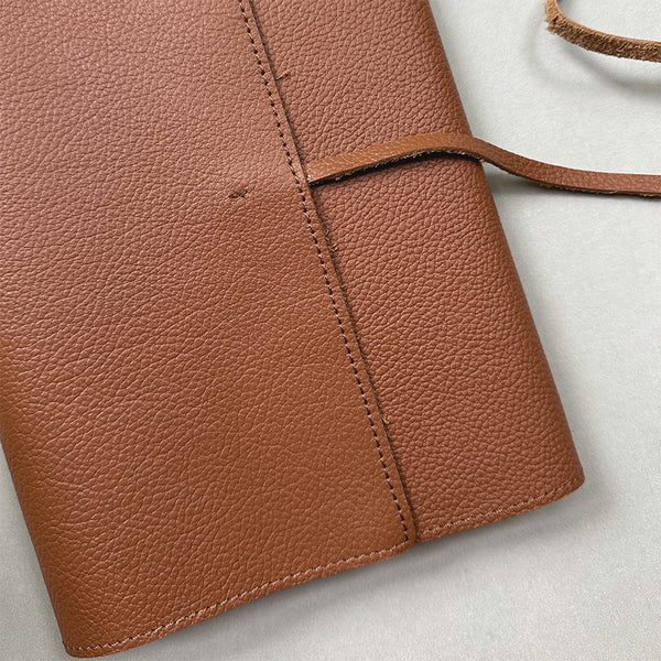 Handmade Notebook Cover | Leather | Tan | Kami Paper