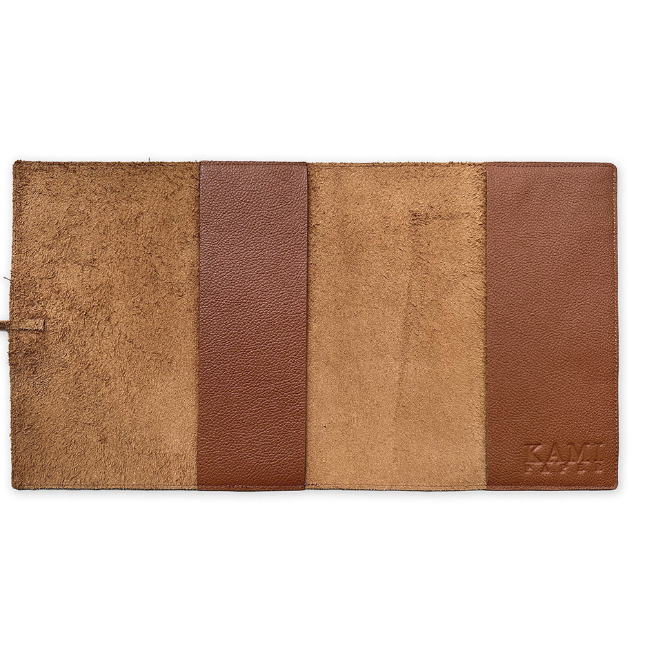 Handmade Notebook Cover | Leather | Tan | Kami Paper