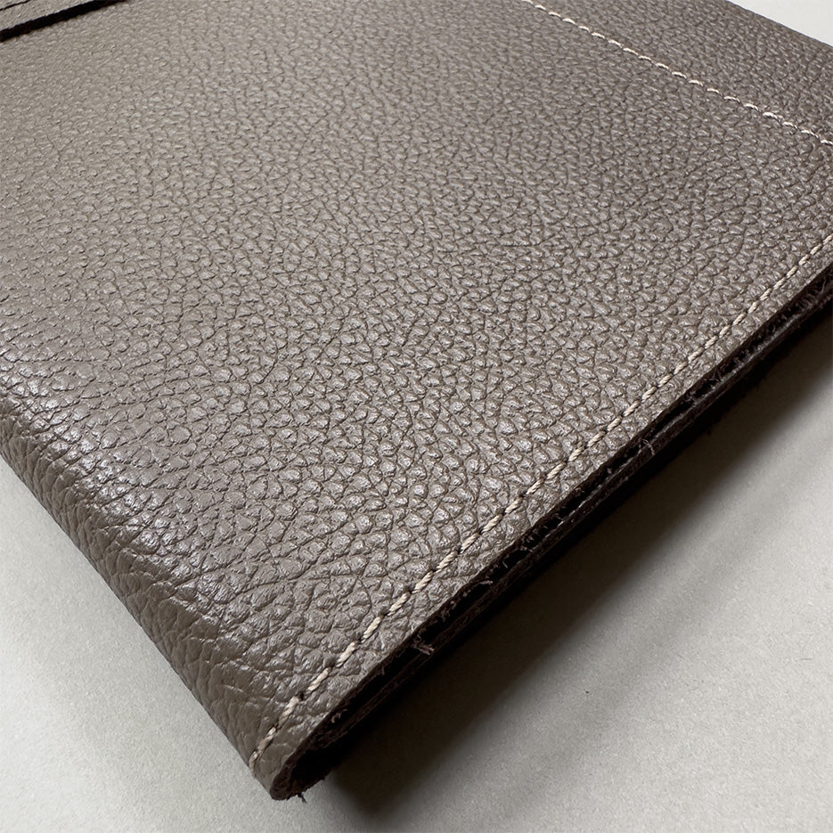 Handmade Notebook Cover | Leather | Taupe | Kami Paper