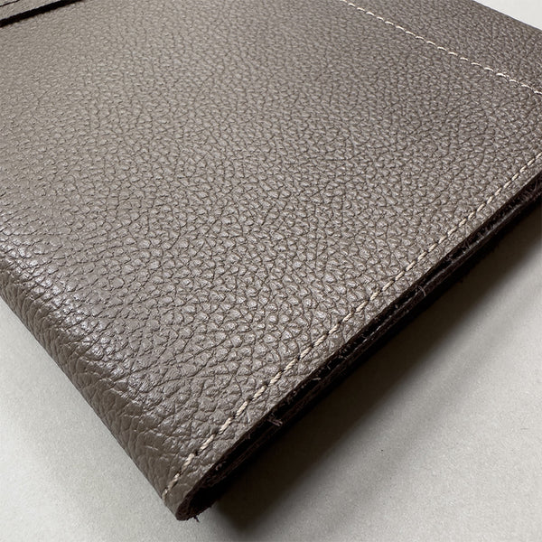 Handmade Notebook Cover | Leather | Taupe | Kami Paper