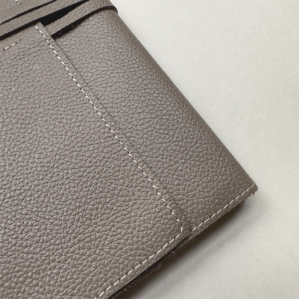 Handmade Notebook Cover | Leather | Taupe | Kami Paper