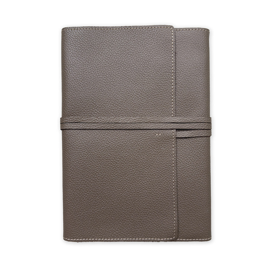 Handmade Notebook Cover | Leather | Taupe | Kami Paper