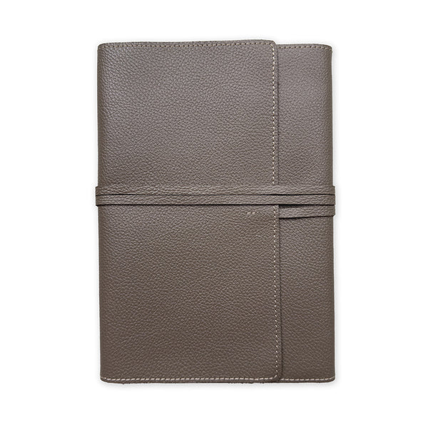 Handmade Notebook Cover | Leather | Taupe | Kami Paper