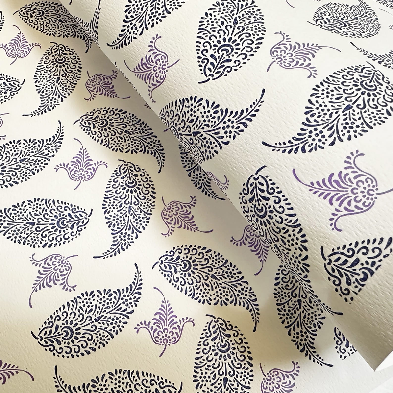 Italian Paper | Letterpress | Palm Leaves | Blue | PBA.LTP.010