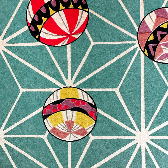 Japanese Paper | Chiyogami | Ball Asanoha | Teal | Ch1703