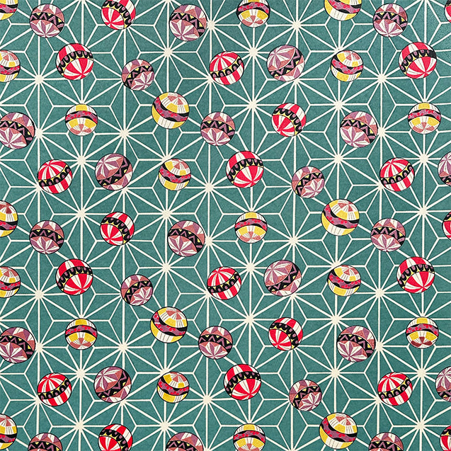 Japanese Paper | Chiyogami | Ball Asanoha | Teal | Ch1703