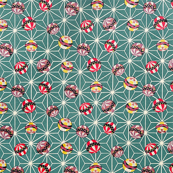 Japanese Paper | Chiyogami | Ball Asanoha | Teal | Ch1703