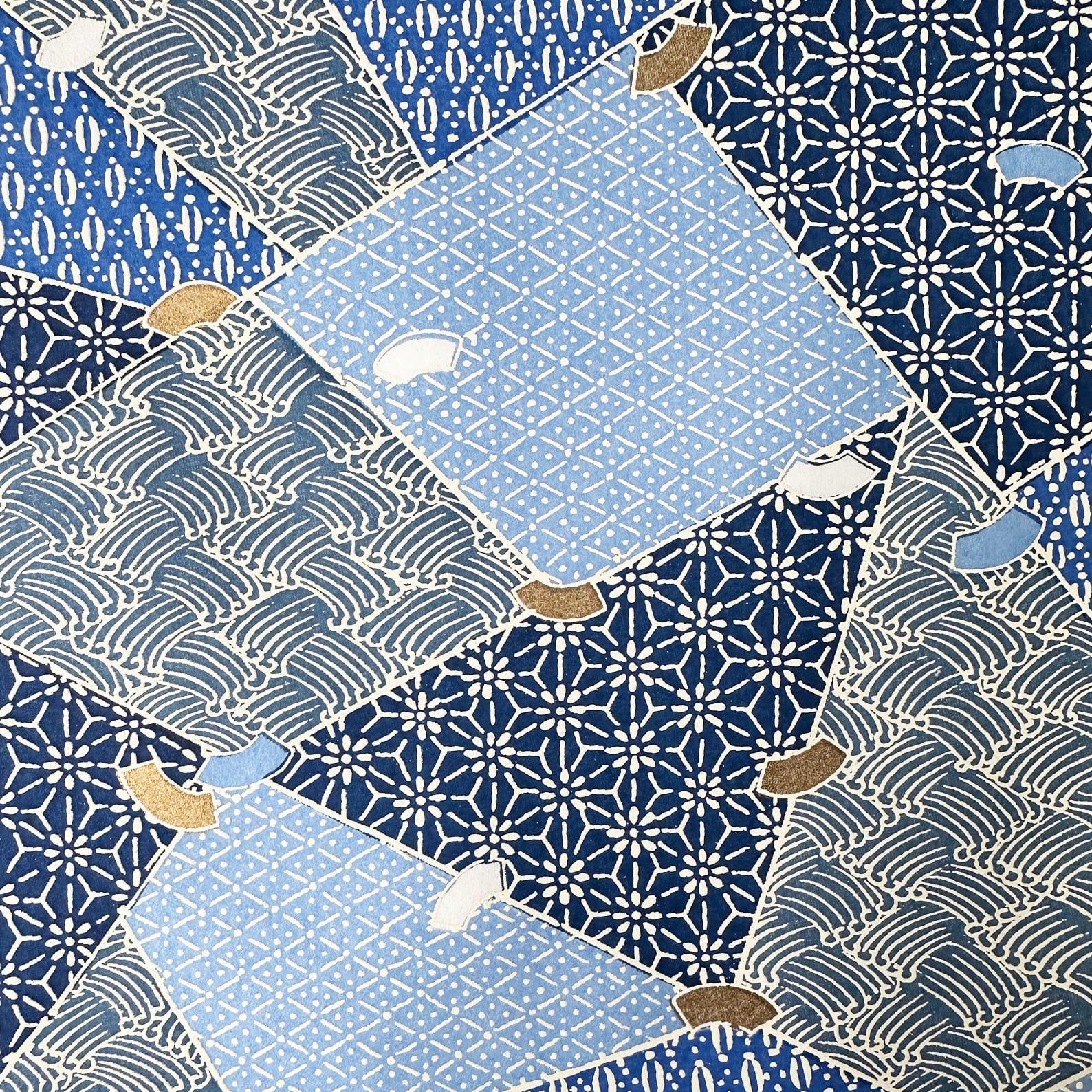 Japanese Paper | Chiyogami | Tamba | Blue | Ch213