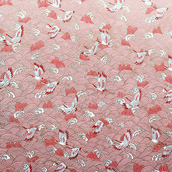 Japanese Paper | Chiyogami | Tsuru Wave | Pink | Ch137 - Kami Paper