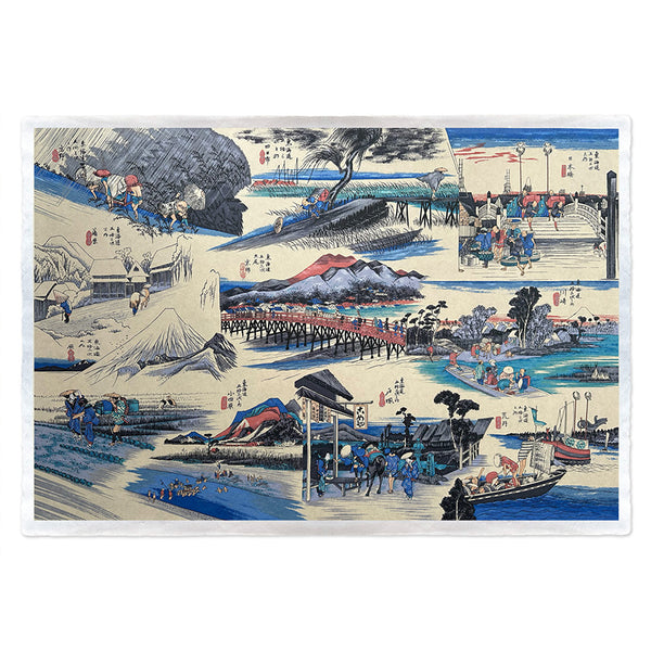 Japanese Paper | Sogara Yuzen | Fifty Three Stations of Tokaido - Kami Paper