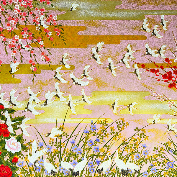 Japanese Paper | Sogara Yuzen | Cranes & Flowers