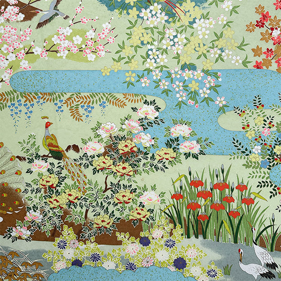 Japanese Paper | Sogara Yuzen | Four Seasons | Light Blue