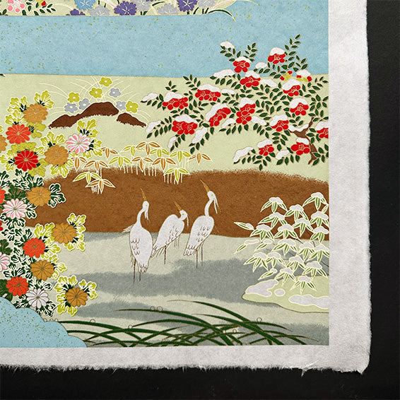 Japanese Paper | Sogara Yuzen | Four Seasons | Light Blue