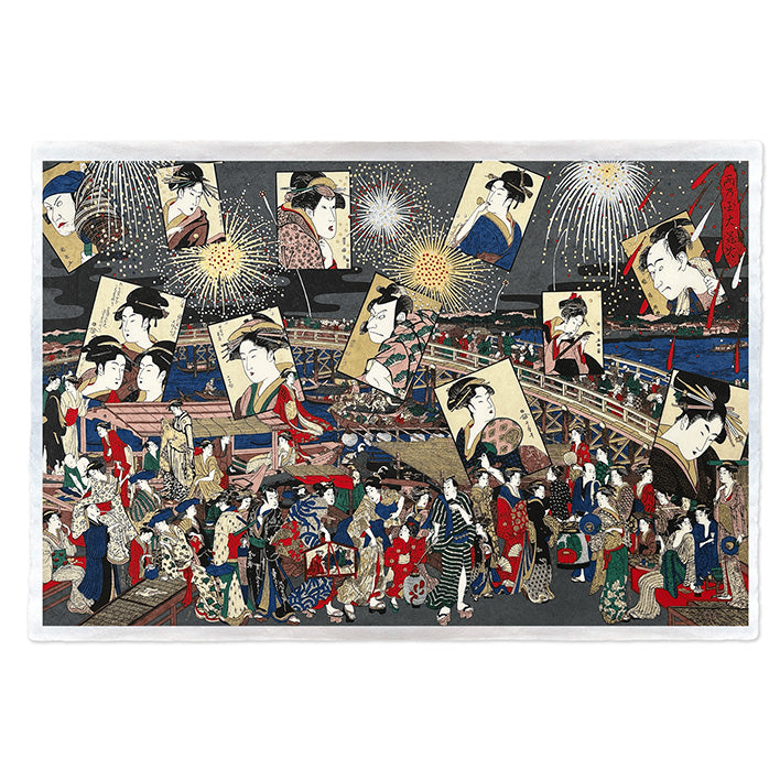 Japanese Paper | Sogara Yuzen | Kabuki Celebration | Grey - Kami Paper