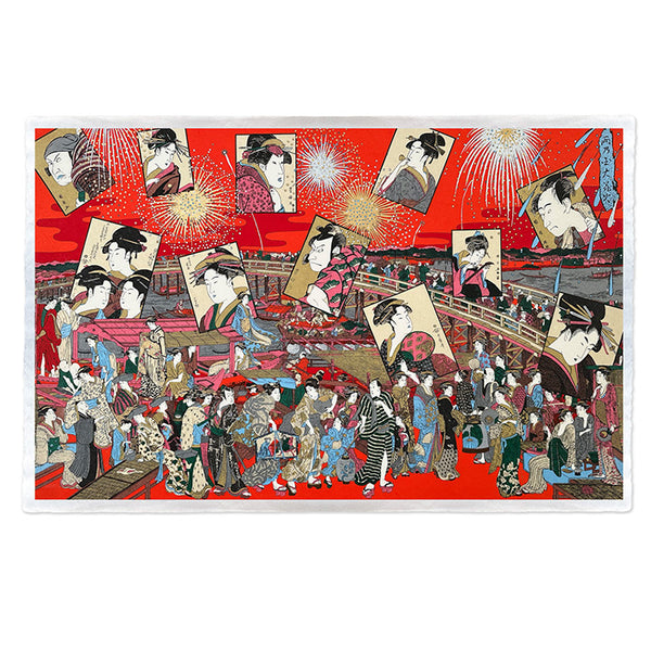 Japanese Paper | Sogara Yuzen | Kabuki Celebration | Red - Kami Paper