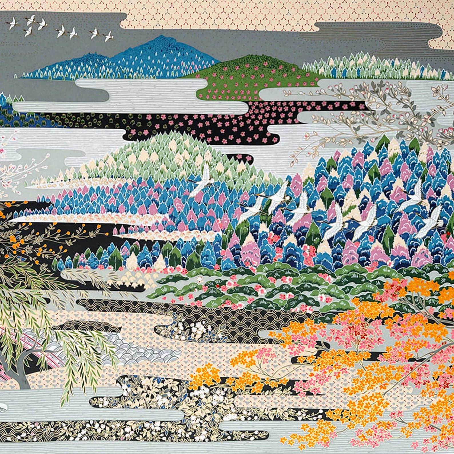 Japanese Paper | Sogara Yuzen | Kacho Fugetsu