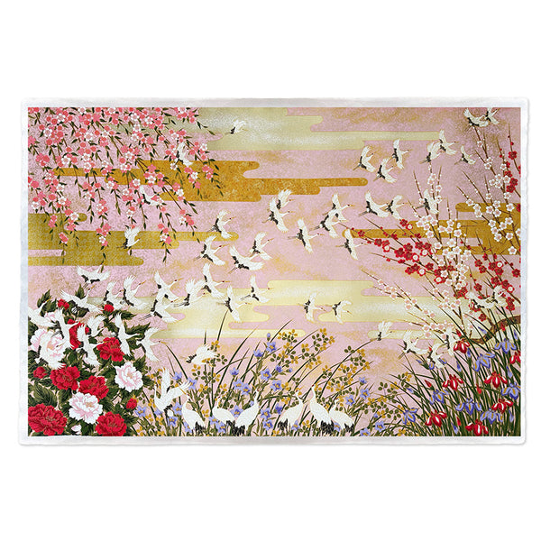 Japanese Paper | Sogara Yuzen | Cranes & Flowers