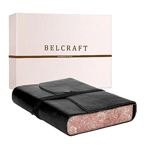 Handmade Journal | Leather | Venezia Marbled | A5 | Unlined | Belcraft | 2 COLOUR OPTIONS AVAILABLE