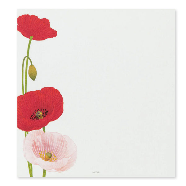 Kami Letter Writing Set | Poppies | Midori