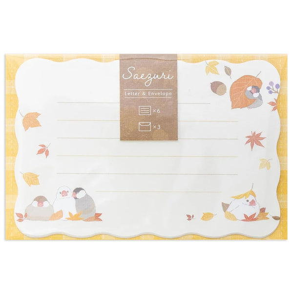 Letter Writing Set | Mini Letter | Sparrows Enjoying Autumn | NB Co.