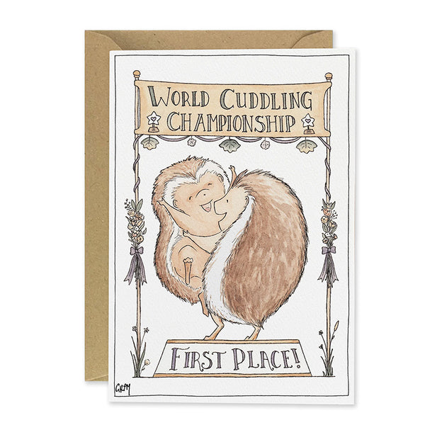 Love & Friendship Card | Cuddling Champion | Erlenmeyer Art