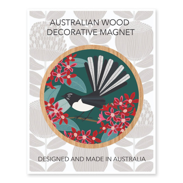 Magnet | Australian Wood | Willy Wagtail | Aero Images
