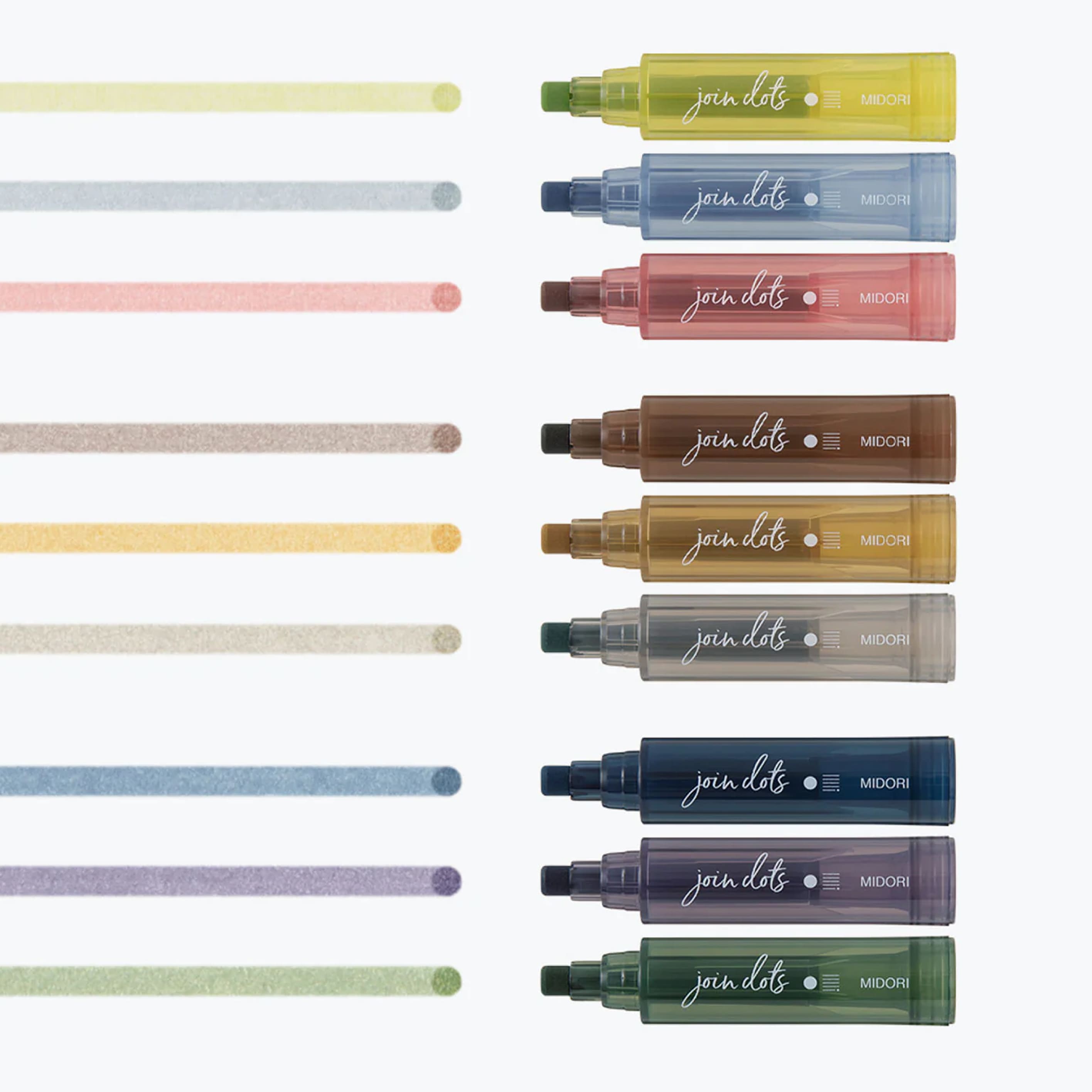 Marker | Join Dots Connecting Pens | Grey Tone | Midori