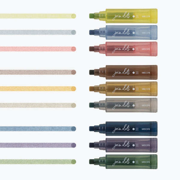 Marker | Join Dots Connecting Pens | Grey Tone | Midori