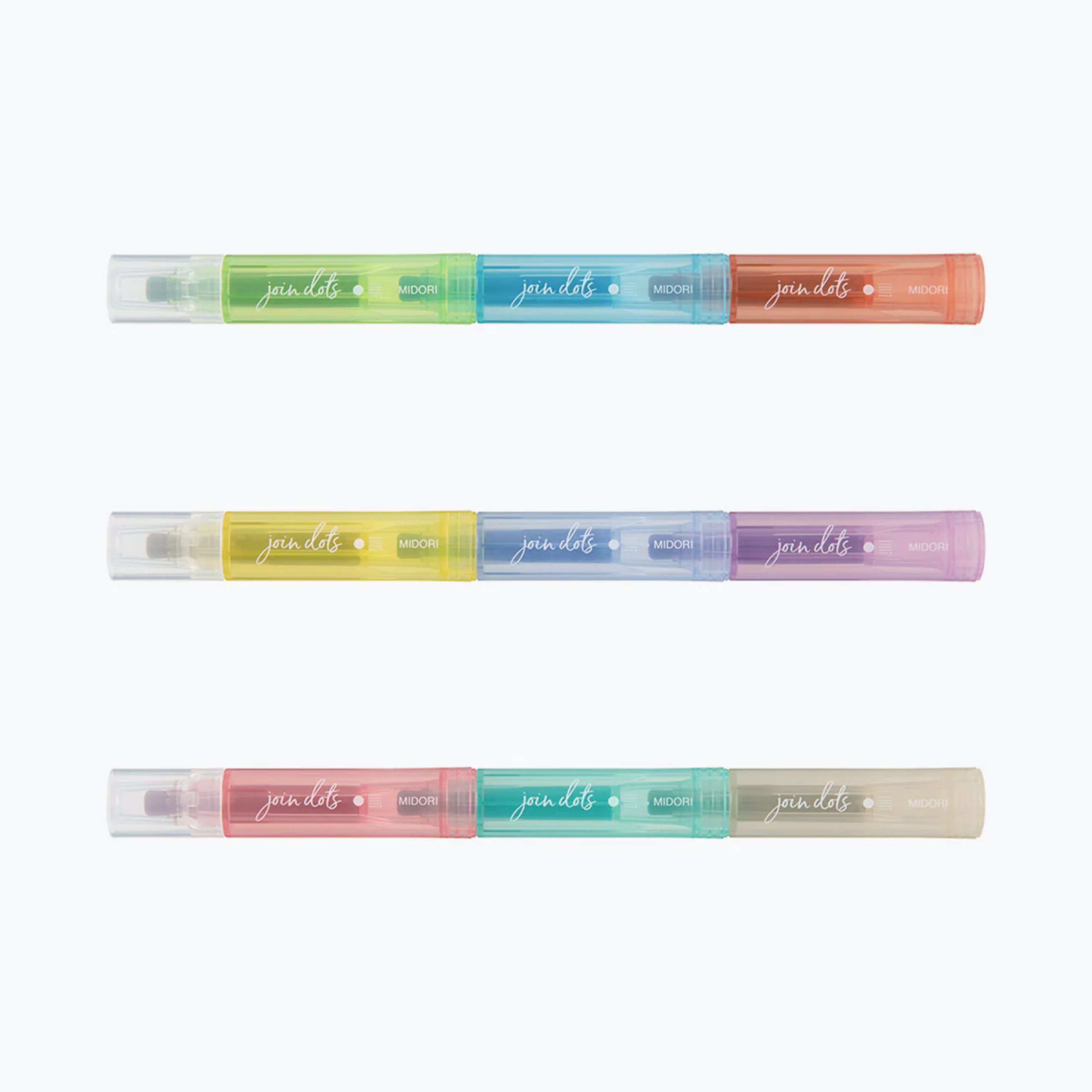 Marker | Join Dots Connecting Pens | Set of 3 | Light Tone | Midori - Kami Paper