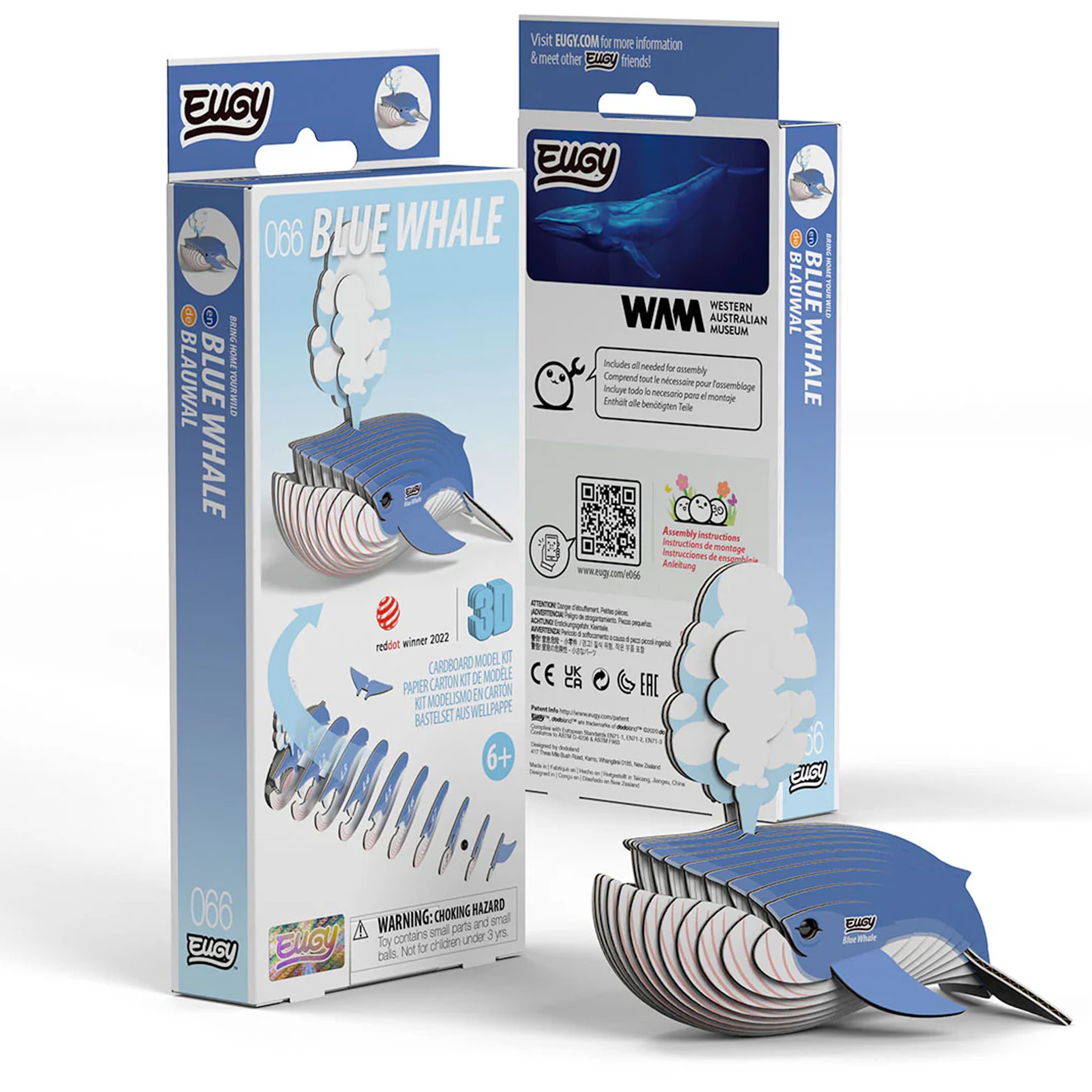 3D Cardboard Model Kit | Blue Whale | Eugy