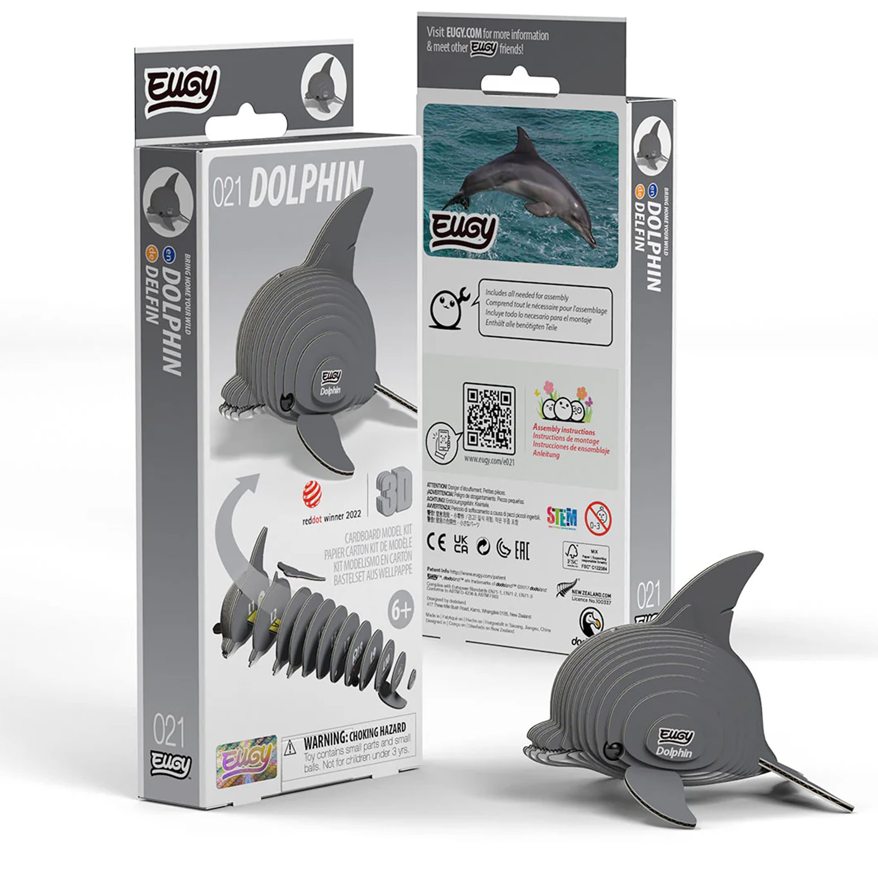 3D Cardboard Model Kit | Dolphin | Eugy
