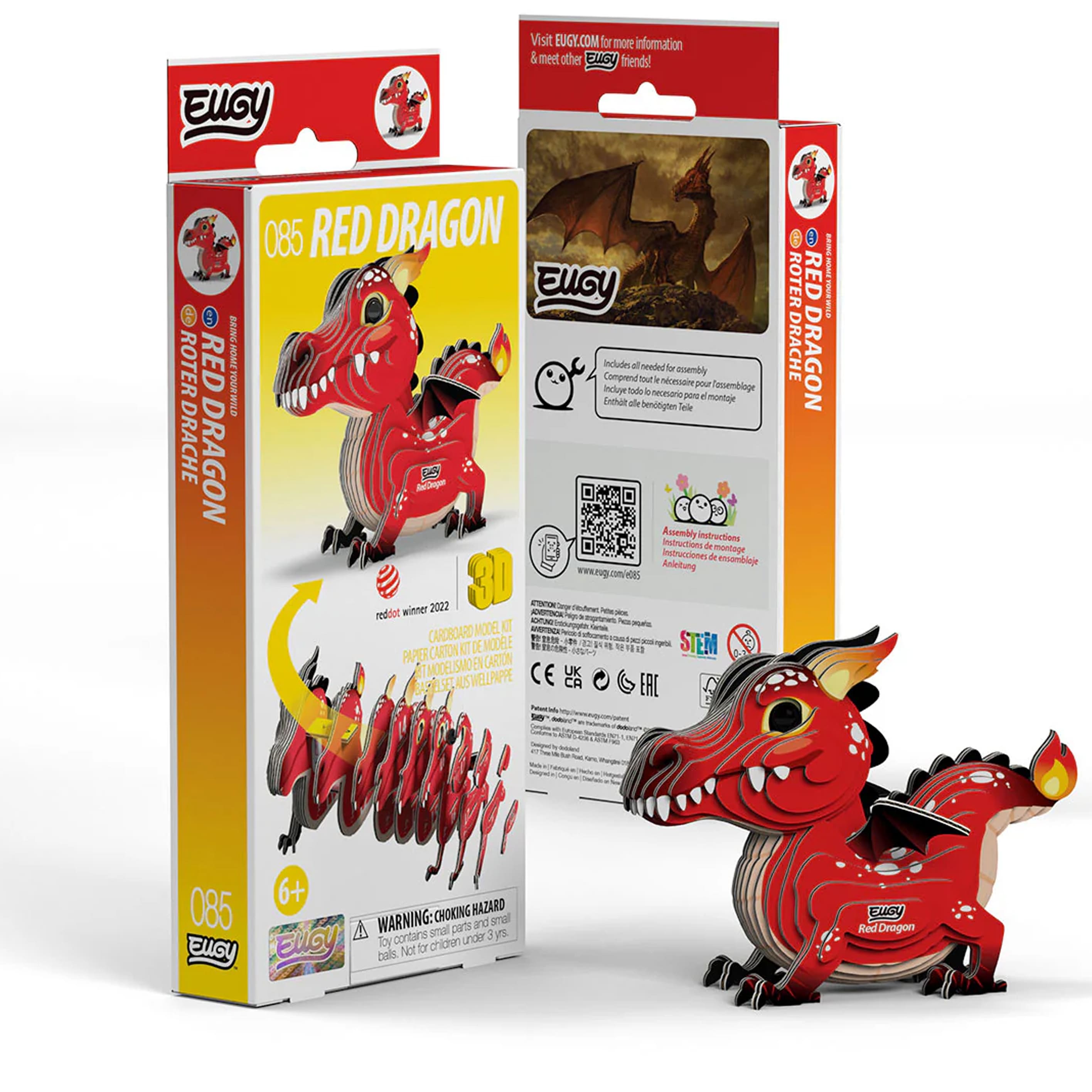 3D Cardboard Model Kit | Red Dragon | Eugy