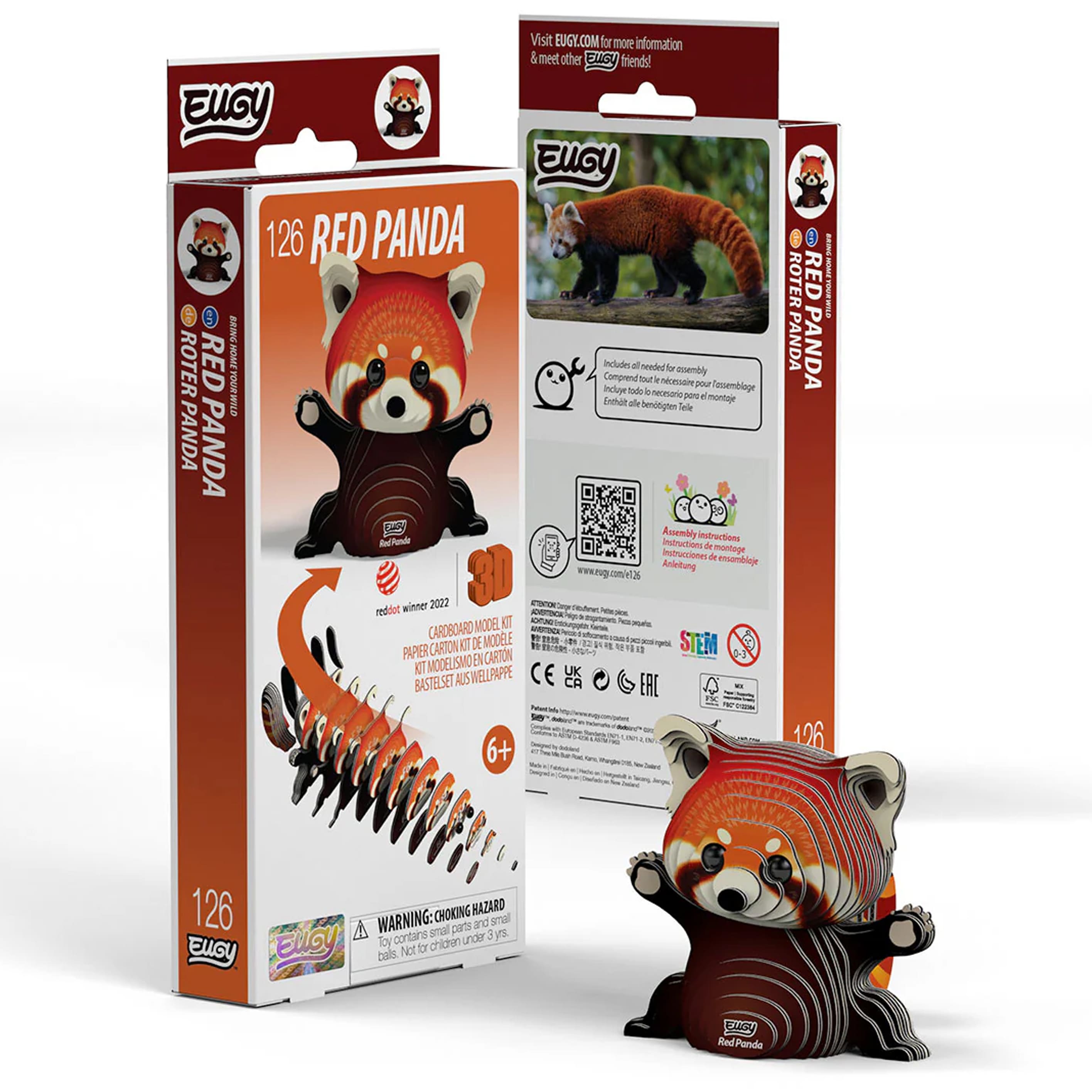 3D Cardboard Model Kit | Red Panda | Eugy