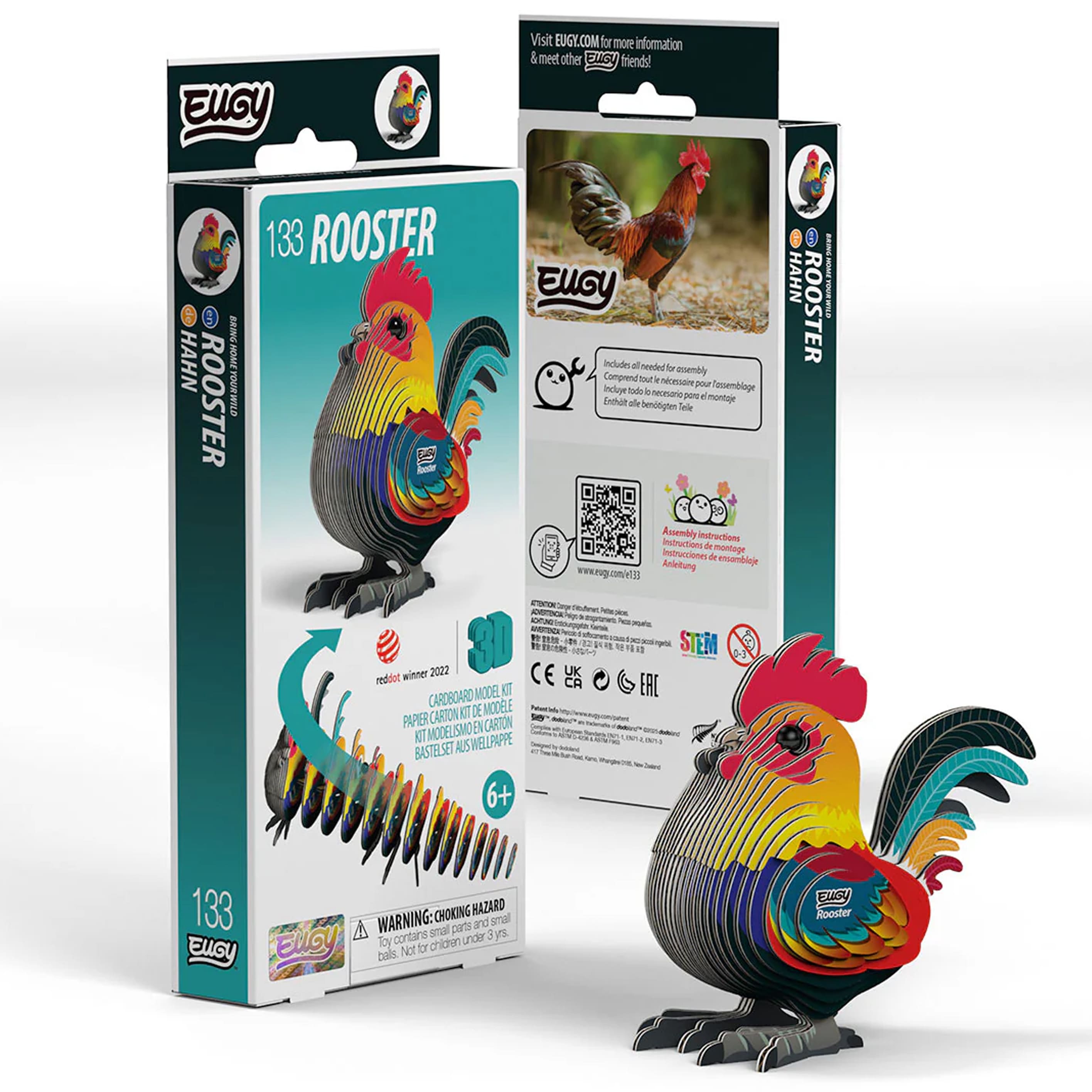 3D Cardboard Model Kit | Rooster | Eugy