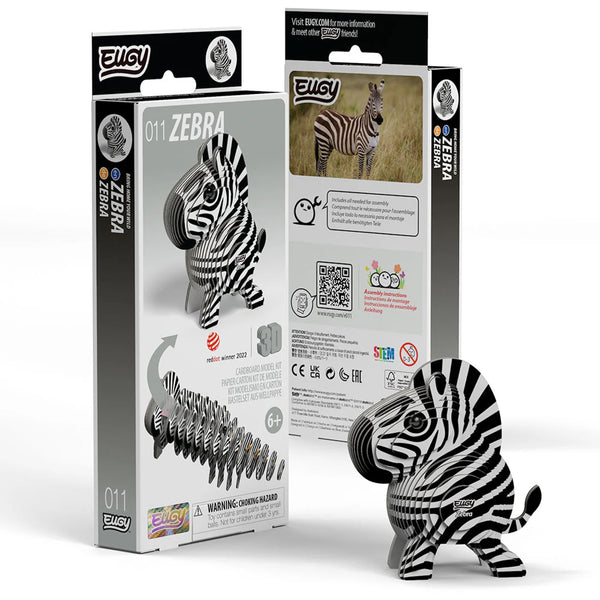 3D Cardboard Model Kit | Zebra | Eugy