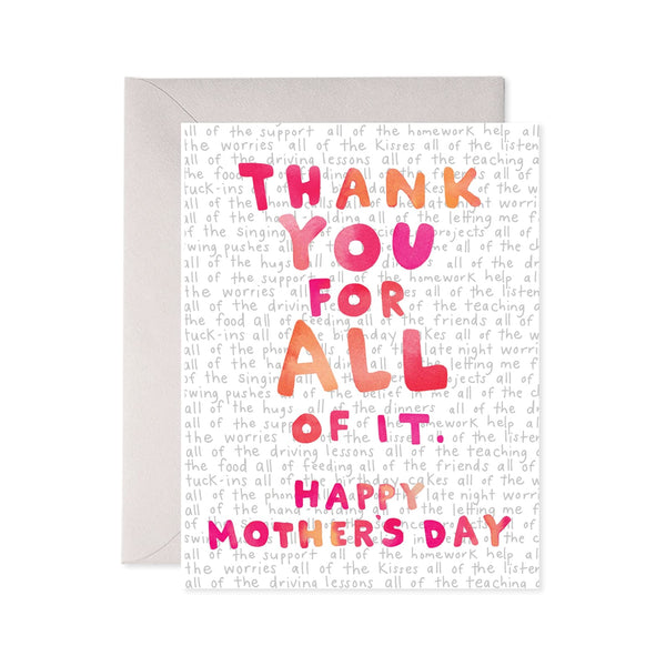 Mother's Day Card | For All Of It | E.Frances Paper