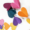 Paper Garland | Handmade Nepalese Lokta Paper |  3D Heart | Multi-colour | Kami