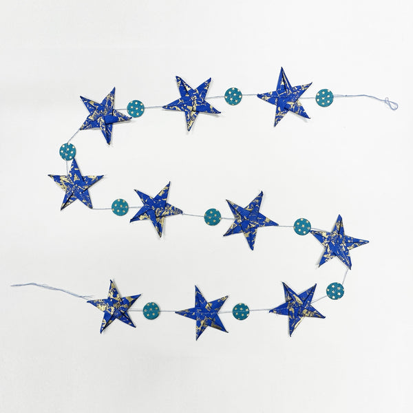 Paper Garland | Handmade Nepalese Lokta Paper |  Origami Star | Kami | 2 COLOUR OPTIONS AVAILABLE