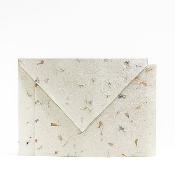 Handmade Letter Writing Set | Nepalese Lokta Pressed Petals | Marigold | 2 SIZE OPTIONS AVAILABLE