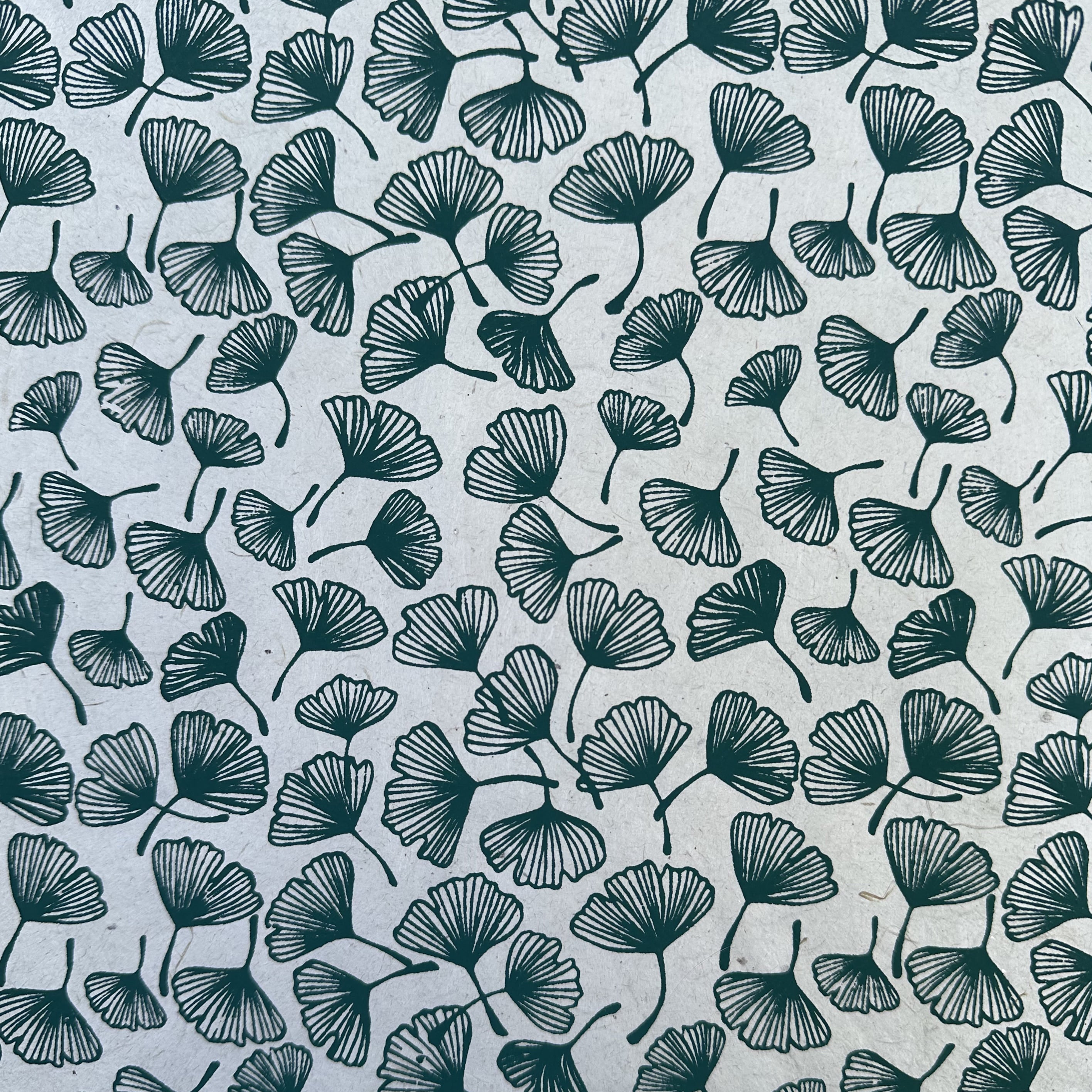 Nepalese Paper | Lokta | Gingko Leaf | Green Blue & Light Grey