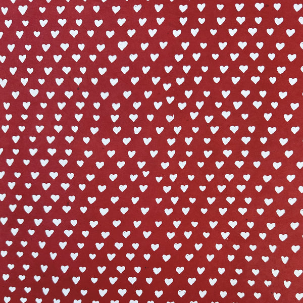 Nepalese Paper | Lokta | Hearts | Red