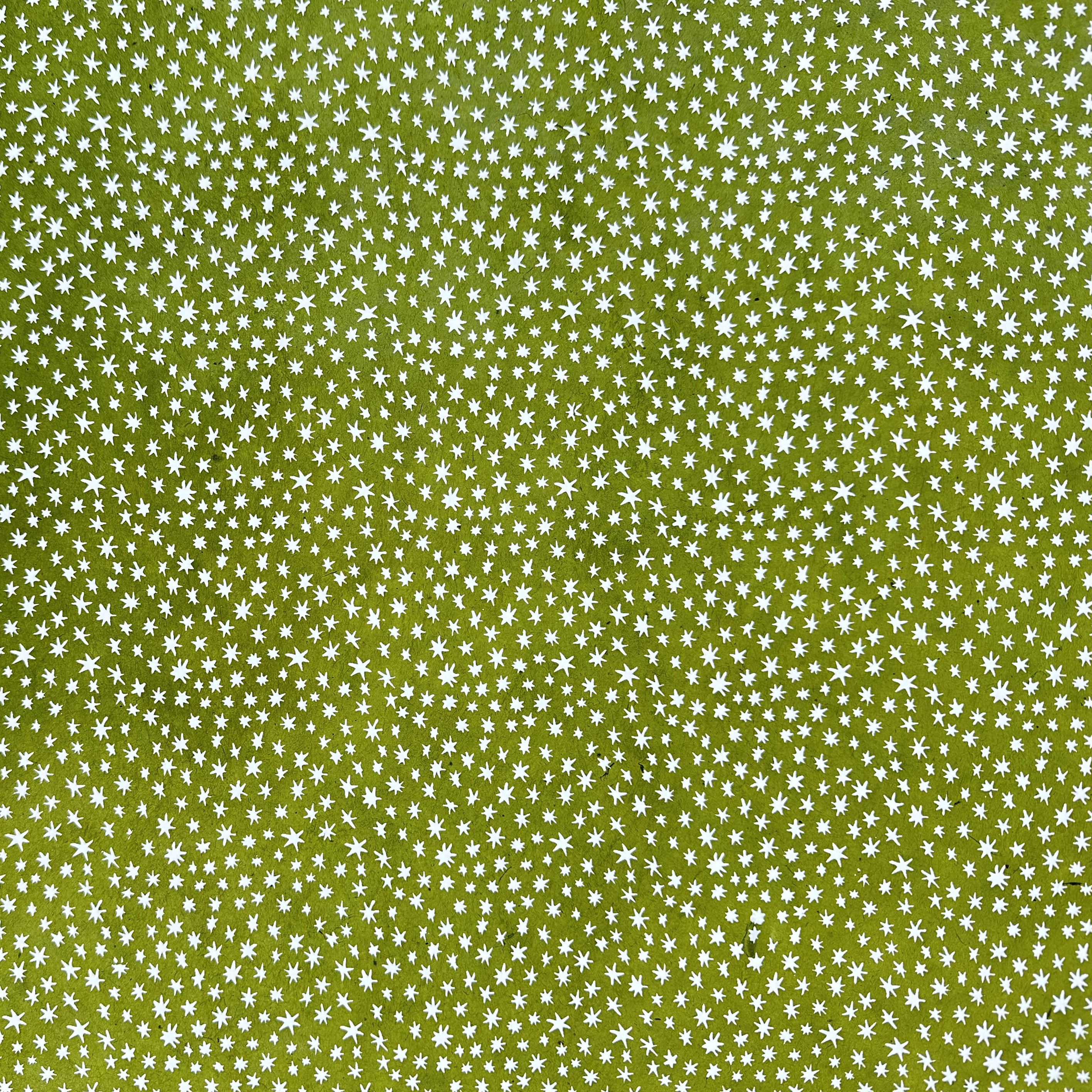 Nepalese Paper | Lokta | Stars | Lime Green