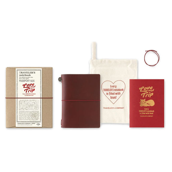Traveler's Notebook Leather Cover Starter Set | Love & Trip | Traveler's Company | 2 SIZE OPTIONS AVAILABLE