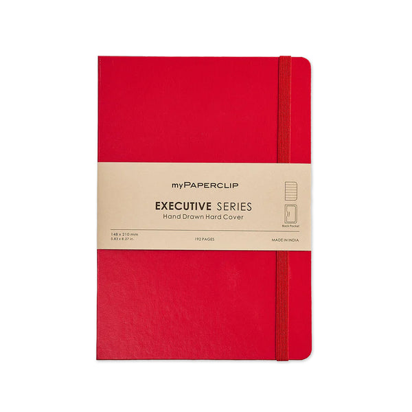 Notebook | Executive Series Hard Cover | Unlined | A5 | myPaperclip | 4 COLOUR OPTIONS AVAILABLE