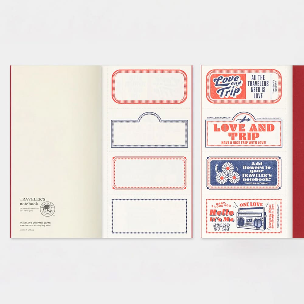 Notebook Refill | Love & Trip | Traveler's Company | 2 SIZE OPTIONS AVAILABLE