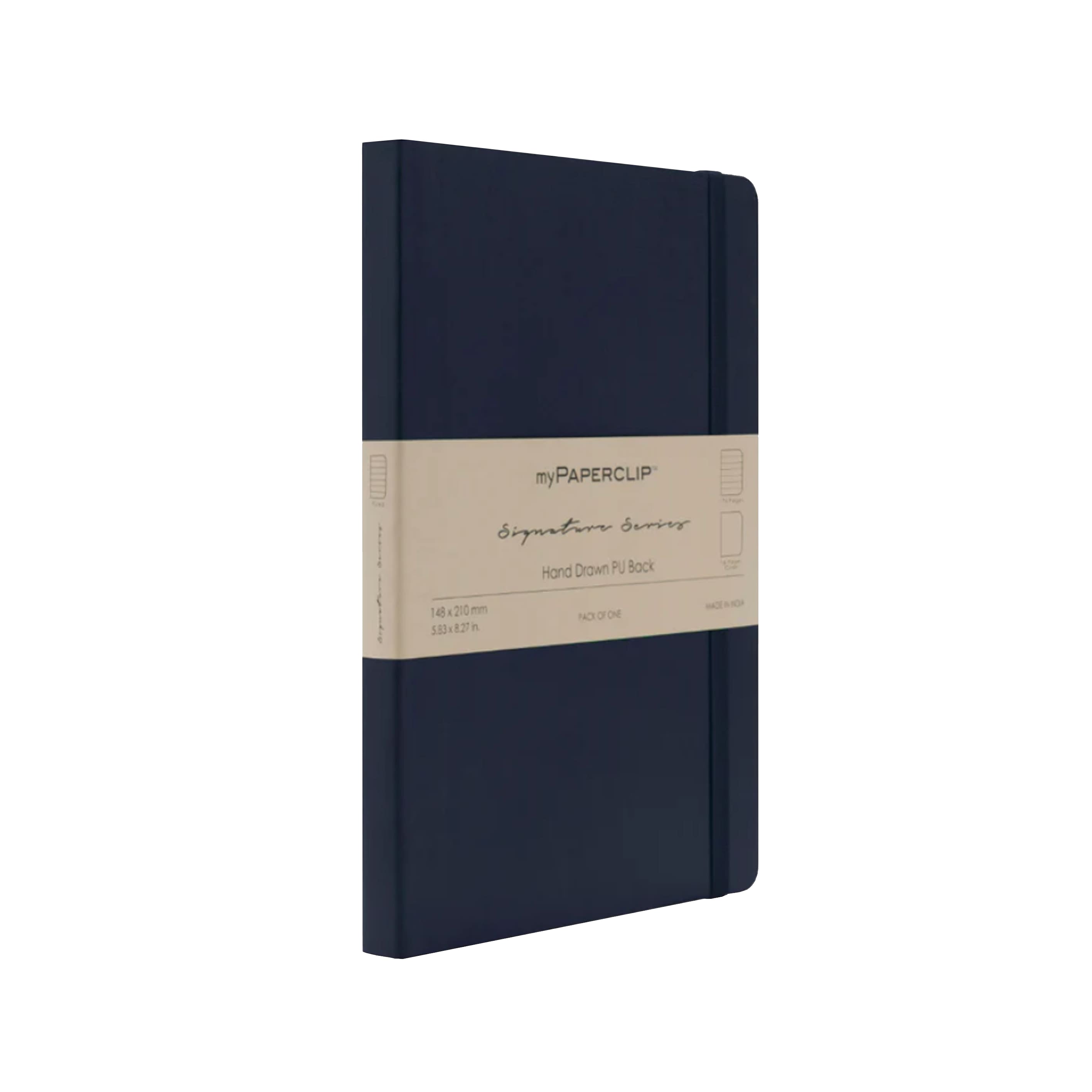 Notebook | Vegan Leather Signature Series | Unlined | A5 myPaperclip | 6 COLOUR OPTIONS AVAILABLE - Kami Paper