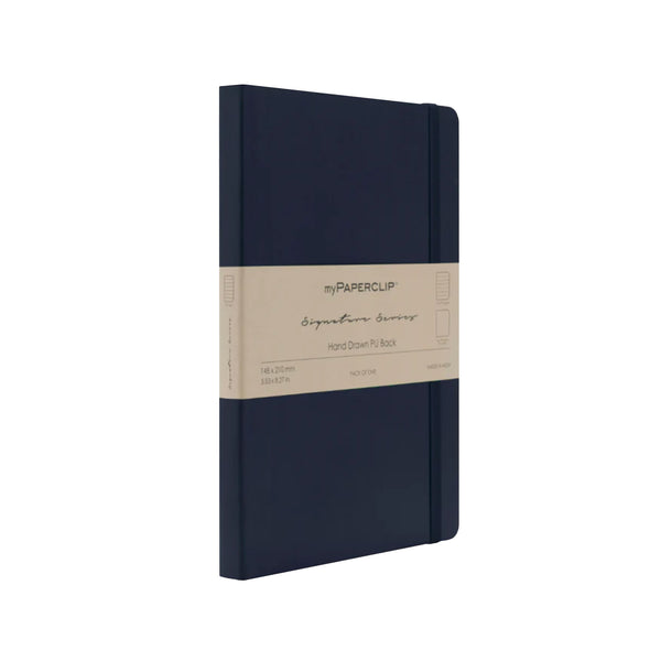 Notebook | Vegan Leather Signature Series | Unlined | A5 myPaperclip | 6 COLOUR OPTIONS AVAILABLE - Kami Paper