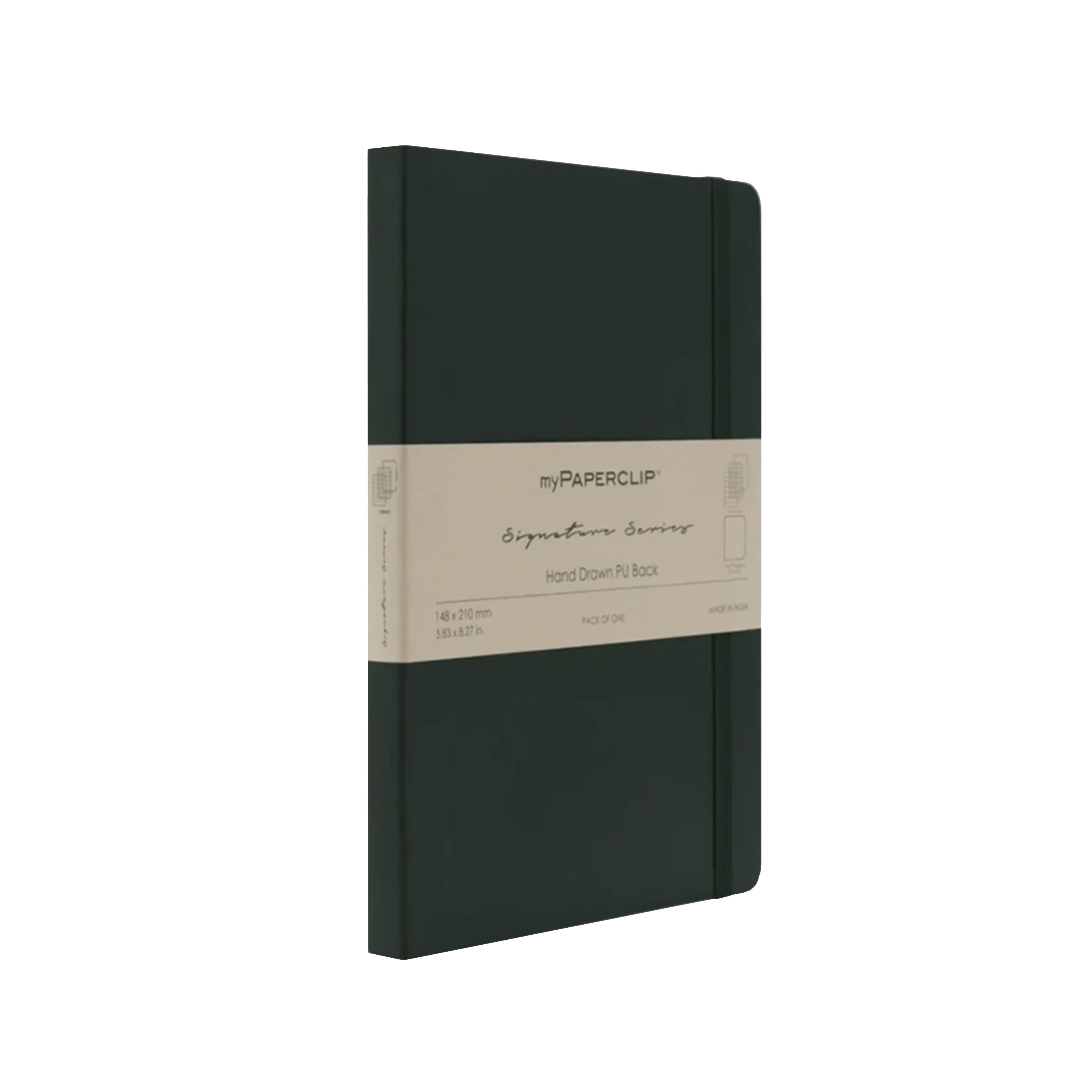 Notebook | Vegan Leather Signature Series | Unlined | A5 myPaperclip | 6 COLOUR OPTIONS AVAILABLE - Kami Paper