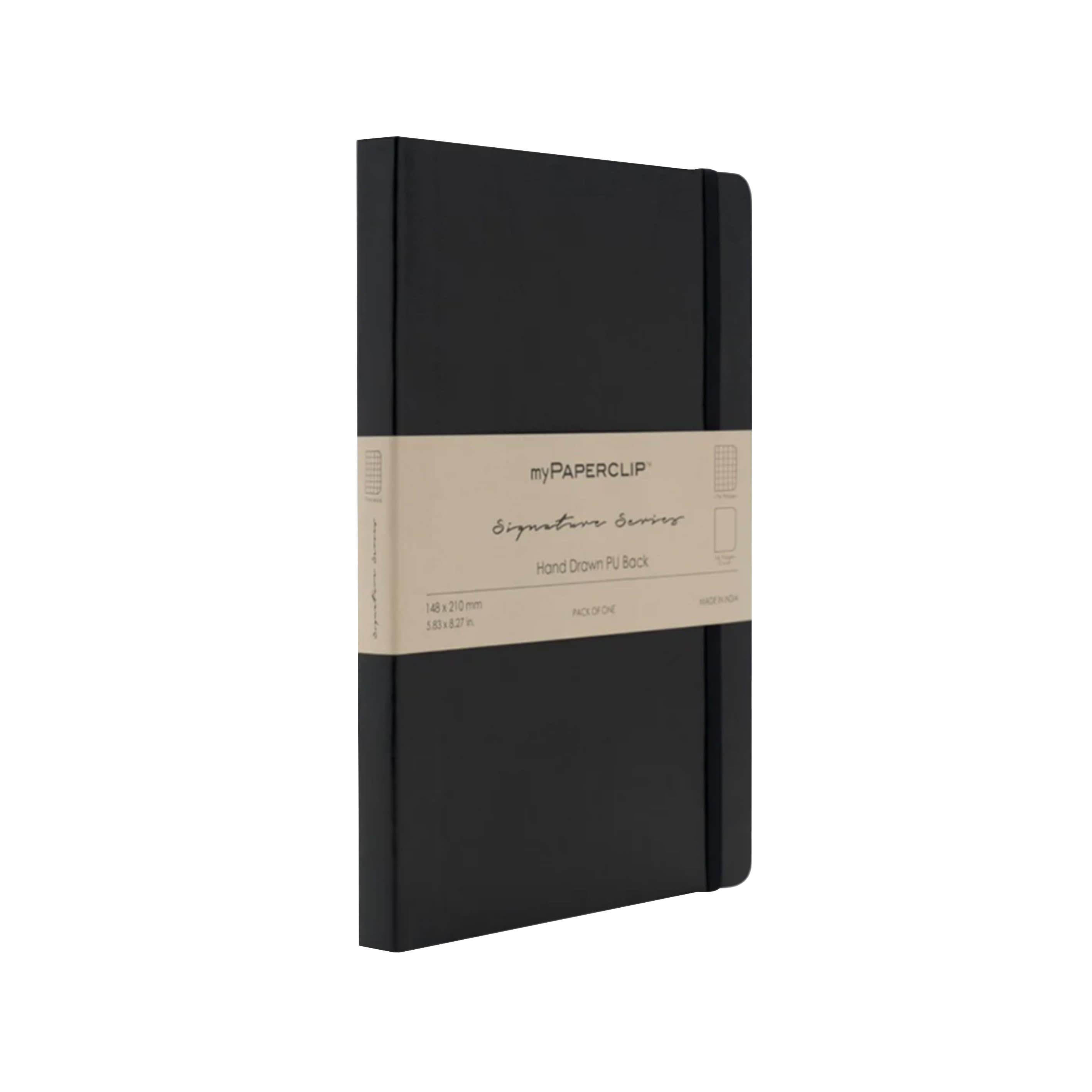 Notebook | Vegan Leather Signature Series | Unlined | A5 myPaperclip | 6 COLOUR OPTIONS AVAILABLE - Kami Paper