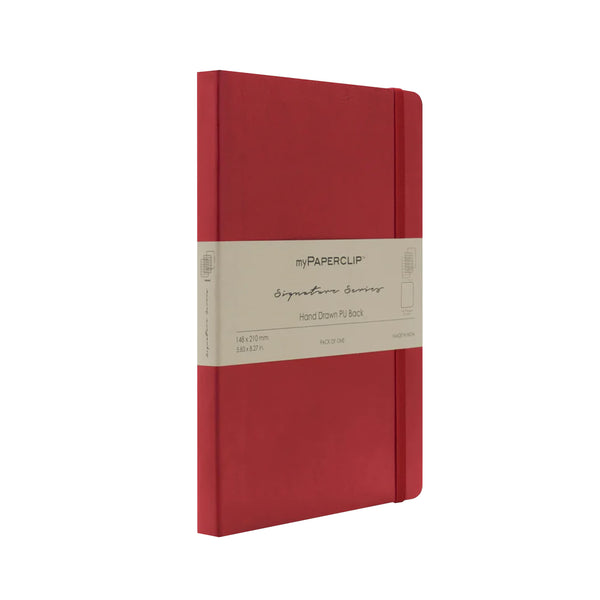 Notebook | Vegan Leather Signature Series | Unlined | A5 myPaperclip | 6 COLOUR OPTIONS AVAILABLE